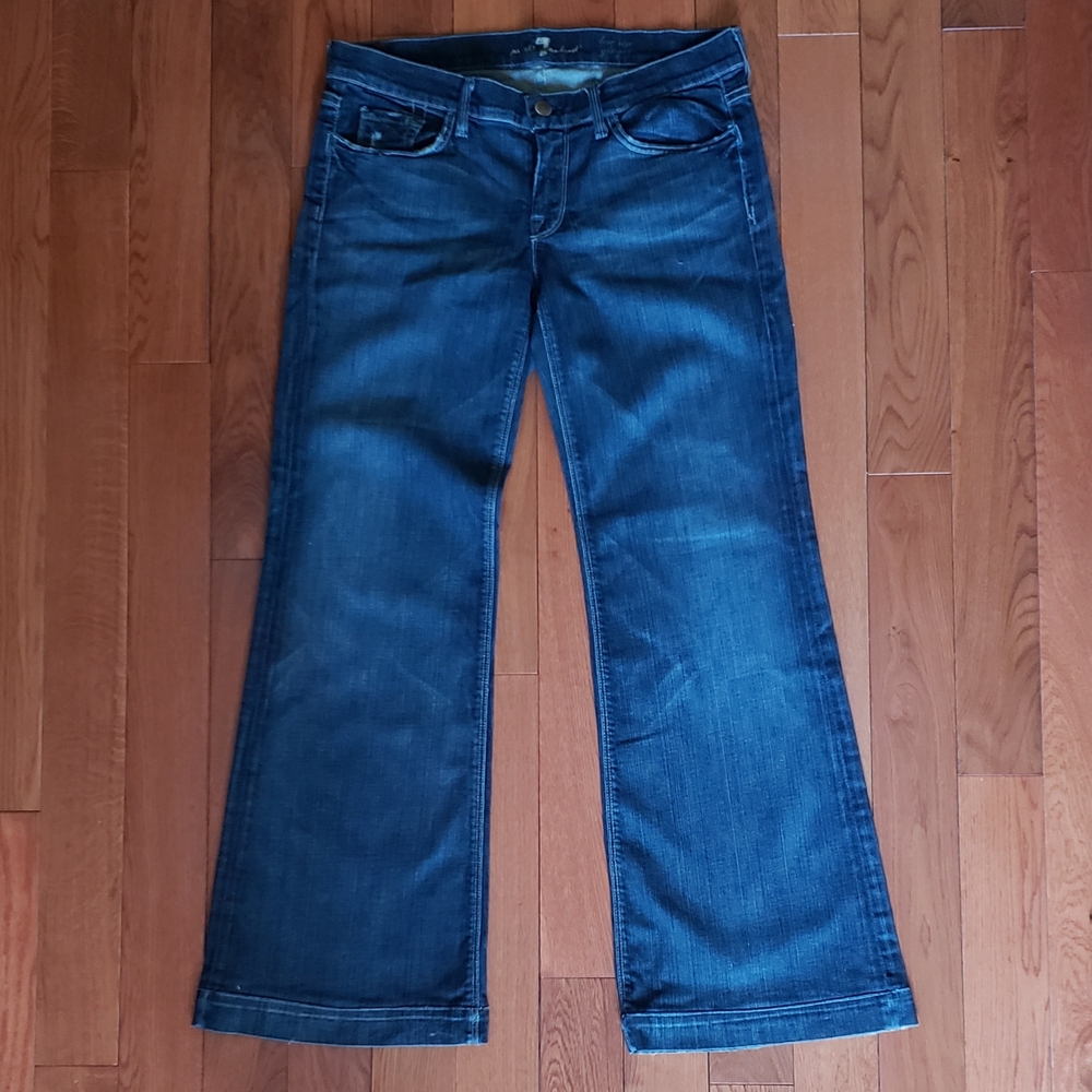 Women's Wide Leg 7 For All Mankind Blue Jeans